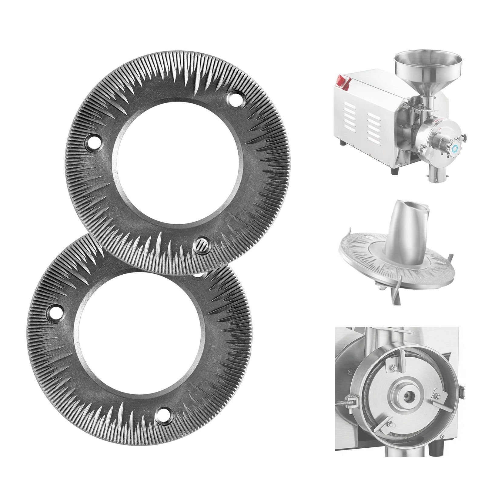 2pcs grinding sheets for electric grain mill grinder, cast iron dry grinding discs, replacement grinding plates compatible with hn 2200, hn 3000 corn spice mill grinder
