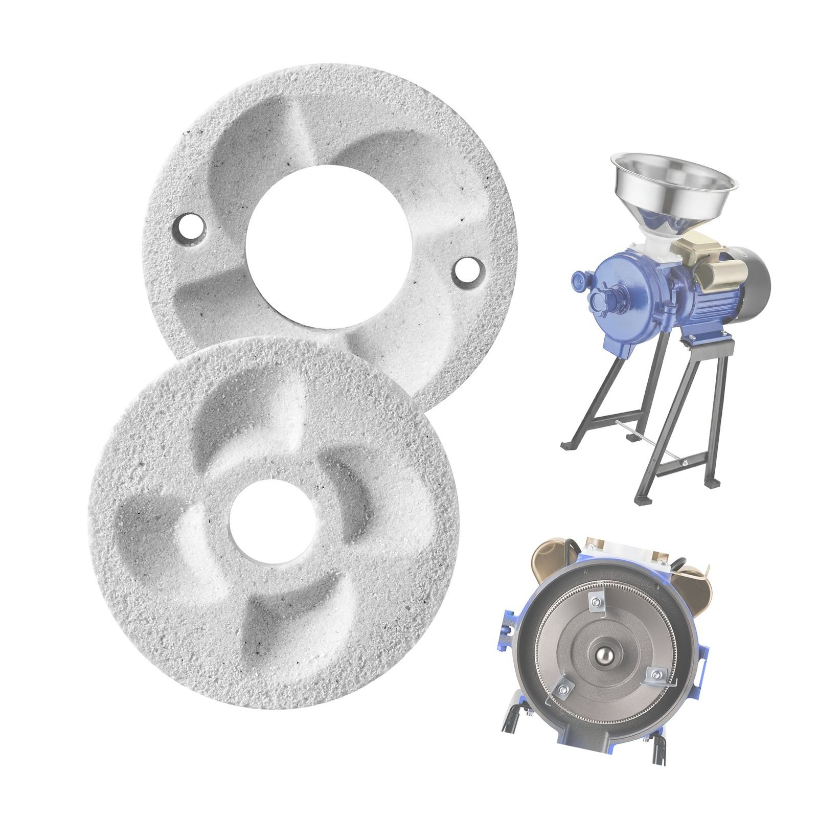 2pcs grinding sheets for electric grain mill grinder, marble dry & wet grinding discs, replacement grinding plates compatible with gm 002 corn spice mill grinder