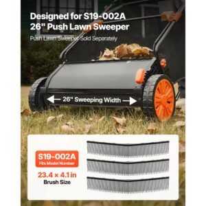 3 packs lawn sweeper brush replacement, compatible with 26 in lawn & leaf collector sweepers, yard sweeper brush paddle with durable v shaped bristles for easy grass leaf cleanup