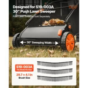 3 packs lawn sweeper brush replacement, compatible with 30 in lawn & leaf collector sweepers, yard sweeper brush paddle with durable v shaped bristles for easy grass leaf cleanup