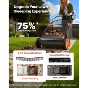 3 packs lawn sweeper brush replacement, compatible with 30 in lawn & leaf collector sweepers, yard sweeper brush paddle with durable v shaped bristles for easy grass leaf cleanup