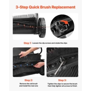 3 packs lawn sweeper brush replacement, compatible with 30 in lawn & leaf collector sweepers, yard sweeper brush paddle with durable v shaped bristles for easy grass leaf cleanup