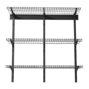3-Tier Heavy Duty Wall Garage Shelving, 0.9 x 3 ft Steel Wall Mounted Shelving Unit, 11 x 36 Inch Per Shelf Floating Storage Metal Rack for Garage with 450 lbs Total Weight Capacity, Black