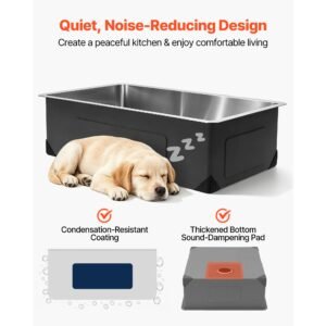 30 inch kitchen undermount single bowl sinks, stainless steel drop in farmhouse basin with accessories, household dishwasher sinks for rv, prep kitchen, laundry room, bar