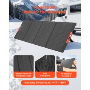300w foldable monocrystalline solar panel, 23% high efficiency portable mono solar panel charger with mc4 output & 10 in 1 dc adapters, ip67 waterproof for power stations, camping, hiking trips