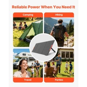 300w foldable monocrystalline solar panel, 23% high efficiency portable mono solar panel charger with mc4 output & 10 in 1 dc adapters, ip67 waterproof for power stations, camping, hiking trips