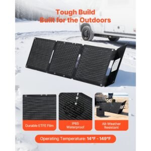 30w foldable solar panel charger, 16bb n type monocrystalline solar panel 24% efficiency, ultra light portable with usb a, usb a (qc3.0) & type c ports for camping, backpacking, phones, tablets