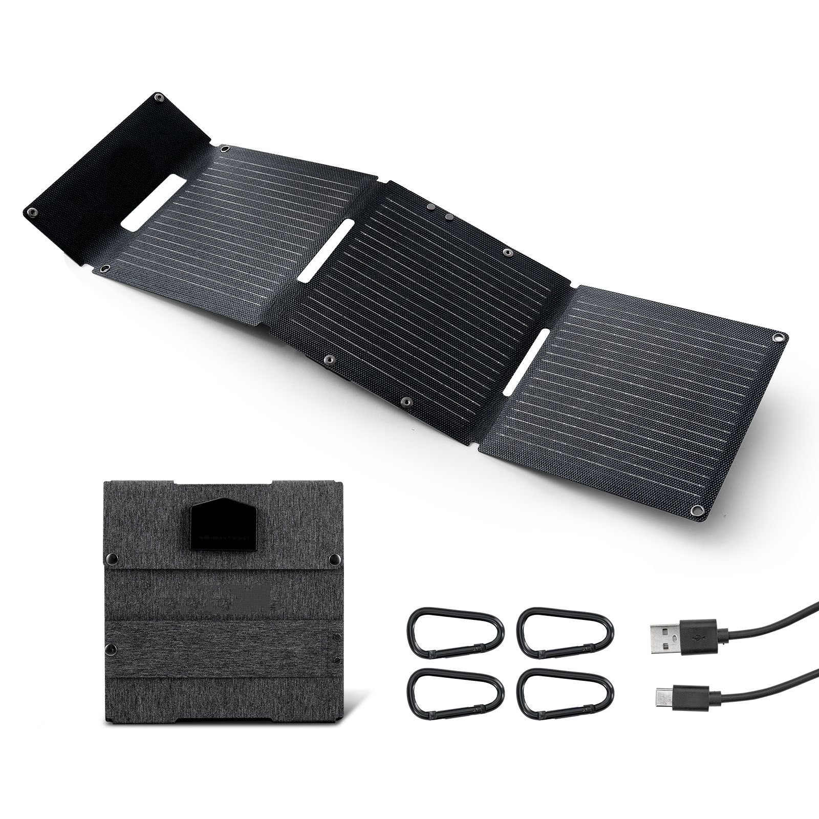 30w foldable solar panel charger, 16bb n type monocrystalline solar panel 24% efficiency, ultra light portable with usb a, usb a (qc3.0) & type c ports for camping, backpacking, phones, tablets