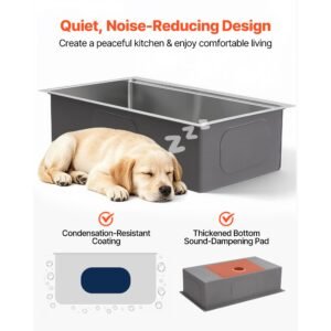 33 inch kitchen undermount single bowl sinks, stainless steel drop in farmhouse basin with ledge & accessories, household dishwasher sinks for rv, prep kitchen, laundry room, bar