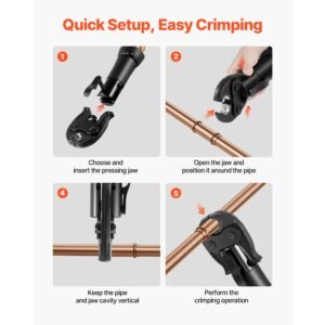 3/4" propress jaw for compact series press tools, 52 hrc hardened steel pressing jaw compatible with 24kn press tools for copper pipes connections