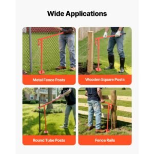 36 in t post puller, heavy duty steel fence post puller, 660lb load capacity, labor saving t post remover tool for round fence posts, sign posts & tree stumps, lifting chain not included