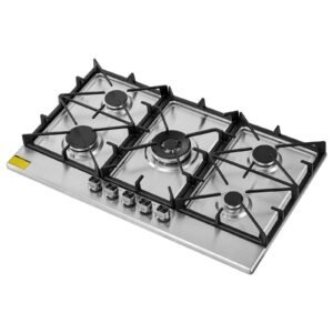36 inch Gas Cooktop 5 Burners Gas Stove Top, Max 38300BTU Built-in Stainless Steel Stove Top LPG/NG Convertible Dual Fuel Cooktop Stoves with SABAF Dual-Ring Burner for Kitchen Apartment Rvs