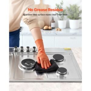 36 inch gas cooktop 5 burners gas stove top, max 38300btu built in stainless steel stove top lpg/ng convertible dual fuel cooktop stoves with sabaf dual ring burner for kitchen apartment rvs