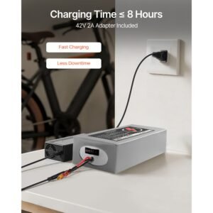 36v electric scooter battery, 16ah, ebike lithium battery pack with 30a bms, charger, t plug expansion cable, 500+ cycles, compatible with 2880w motors, for electric bikes bicycles, scooters