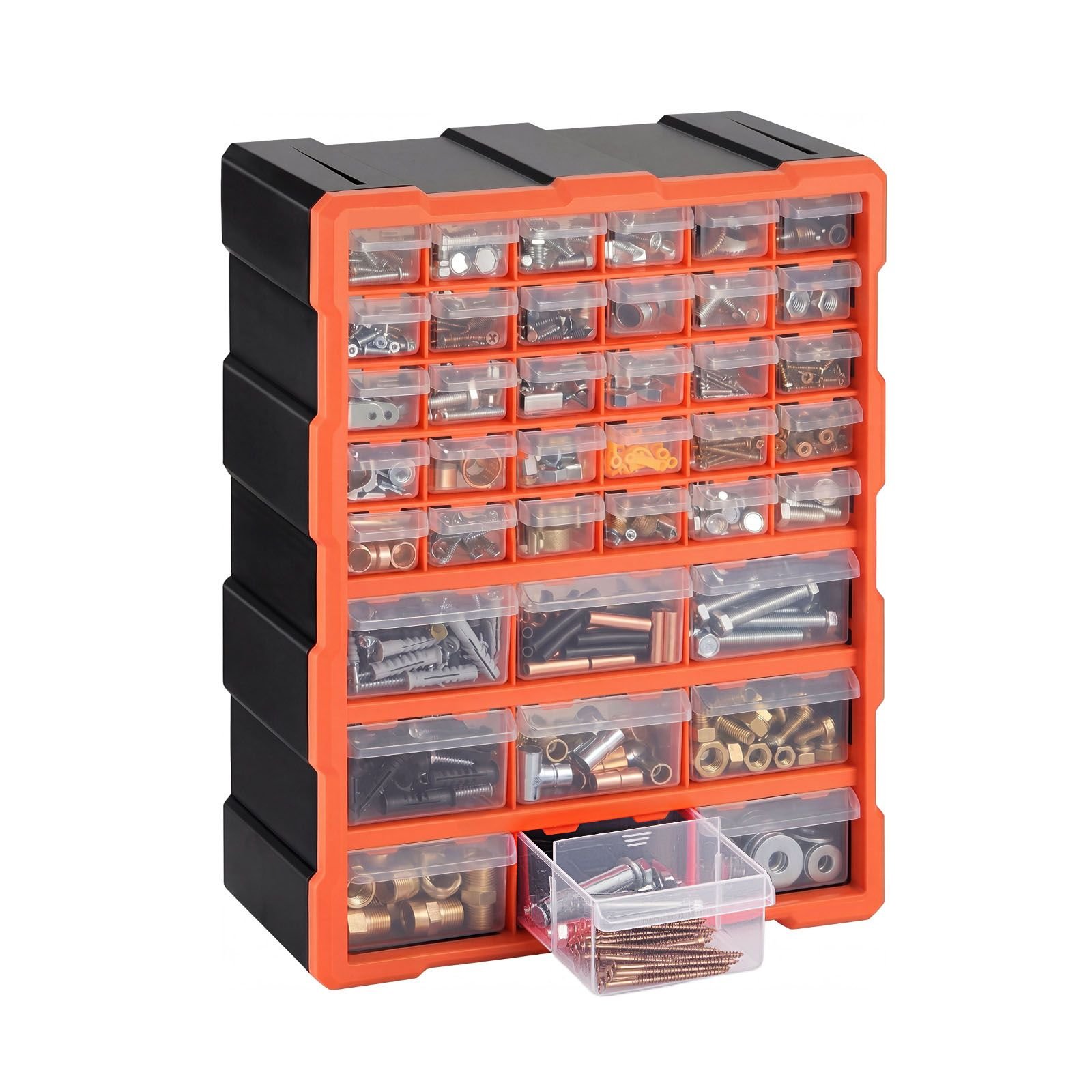 39 drawer storage organizer, plastic, drawer storage cabinet for garage organization, stackable small parts organizer, wall mounted toolbox, for hardware, beads, screws, crafts, building bricks
