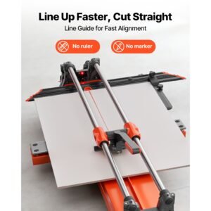 39.4 inch manual tile cutter, upgraded sliding head cutting tool with spring loaded base, angle fence, tungsten carbide cutting wheel, alignment guide, for diy pros, ceramic, floor, wall tiles