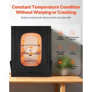 3d printer enclosure, dustproof waterproof large oxford cloth 3d printer tent, constant temperature protective case with led lighting, compatible with creality/elegoo/anycubic popular models