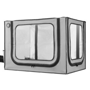 3d printer enclosure with ventilation, dustproof waterproof large size 600d oxford cloth 3d printer tent, constant temperature protective case with led, designed for bambu lab a1 combo, grey