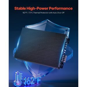 4 channel car audio amplifier 2 ohm stable bridgeable class a/b full range amp max power 4 x 200w @ 4 ohm / 4 x 400w @ 2 ohm for car suv truck off road