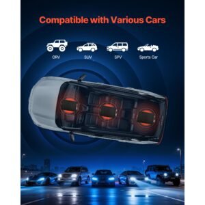4 channel car audio amplifier 2 ohm stable bridgeable class a/b full range amp max power 4 x 200w @ 4 ohm / 4 x 400w @ 2 ohm for car suv truck off road