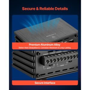 4 channel car audio amplifier 2 ohm stable bridgeable class d full range amp max power 4 x 110w @ 4 ohm / 4 x 160w @ 2 ohm for car suv truck off road