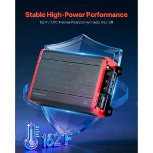 4 channel car audio amplifier 2 ohm stable bridgeable class d full range amp max power 4 x 120w @ 4 ohm / 4 x 200w @ 2 ohm for car suv truck off road