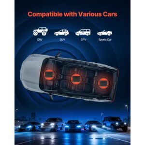 4 channel car audio amplifier 2 ohm stable bridgeable class d full range amp max power 4 x 120w @ 4 ohm / 4 x 200w @ 2 ohm for car suv truck off road
