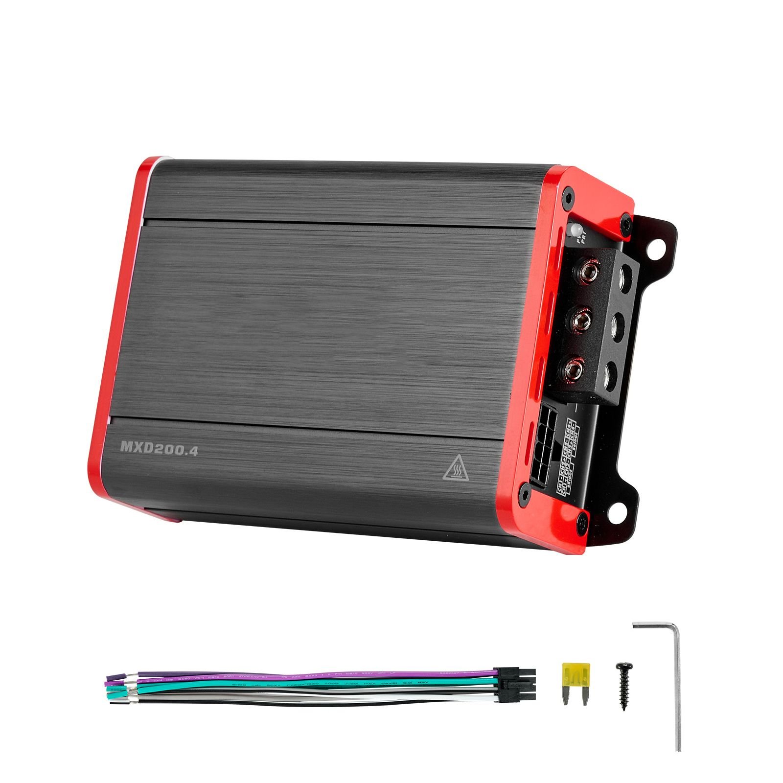 4 channel car audio amplifier 2 ohm stable bridgeable class d full range amp max power 4 x 120w @ 4 ohm / 4 x 200w @ 2 ohm for car suv truck off road