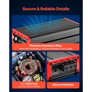 4 channel car audio amplifier 2 ohm stable bridgeable class d full range amp max power 4 x 272w @ 4 ohm / 4 x 400w @ 2 ohm for car suv truck off road