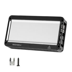 4 Channel Car Audio Amplifier 2 Ohm Stable Bridgeable Class D Full Range Amp Max Power 4 x 500W @ 4 Ohm / 4 x 1000W @ 2 Ohm for Car SUV Truck Off-Road