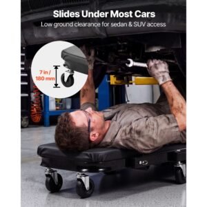40 in 3 in 1 folding mechanic creeper, heavy duty z creeper garage roller, 480 lbs under car rolling creeper with 6 swivel casters, padded seat for auto repair