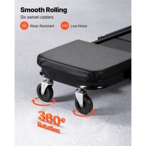 40 in 3 in 1 folding mechanic creeper, heavy duty z creeper garage roller, 480 lbs under car rolling creeper with 6 swivel casters, padded seat for auto repair