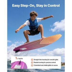 45 inch wakesurf board, wake surfing board with eps foam core & eva non slip pad, uv resistant wakesurfing boards for youth up to 110 lbs