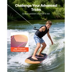 45 inch wakesurf board, wake surfing board with eps foam core & eva non slip pad, uv resistant wakesurfing boards for youth up to 110 lbs