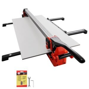 47.2-Inch Manual Tile Cutter, Upgraded Rail and Sliding Head, Precision Alignment Guide, Tungsten Carbide Cutting Wheel, Support Legs with Swivel Wheels, for DIY Pros, Ceramic, Floor, Wall Tiles