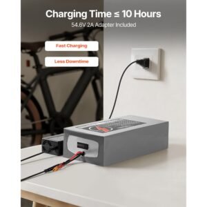 48v electric scooter battery, 20ah, ebike lithium battery pack with 30a bms, charger, t plug expansion cable, 500+ cycles, compatible with 4800w motors, for electric bikes bicycles, scooters