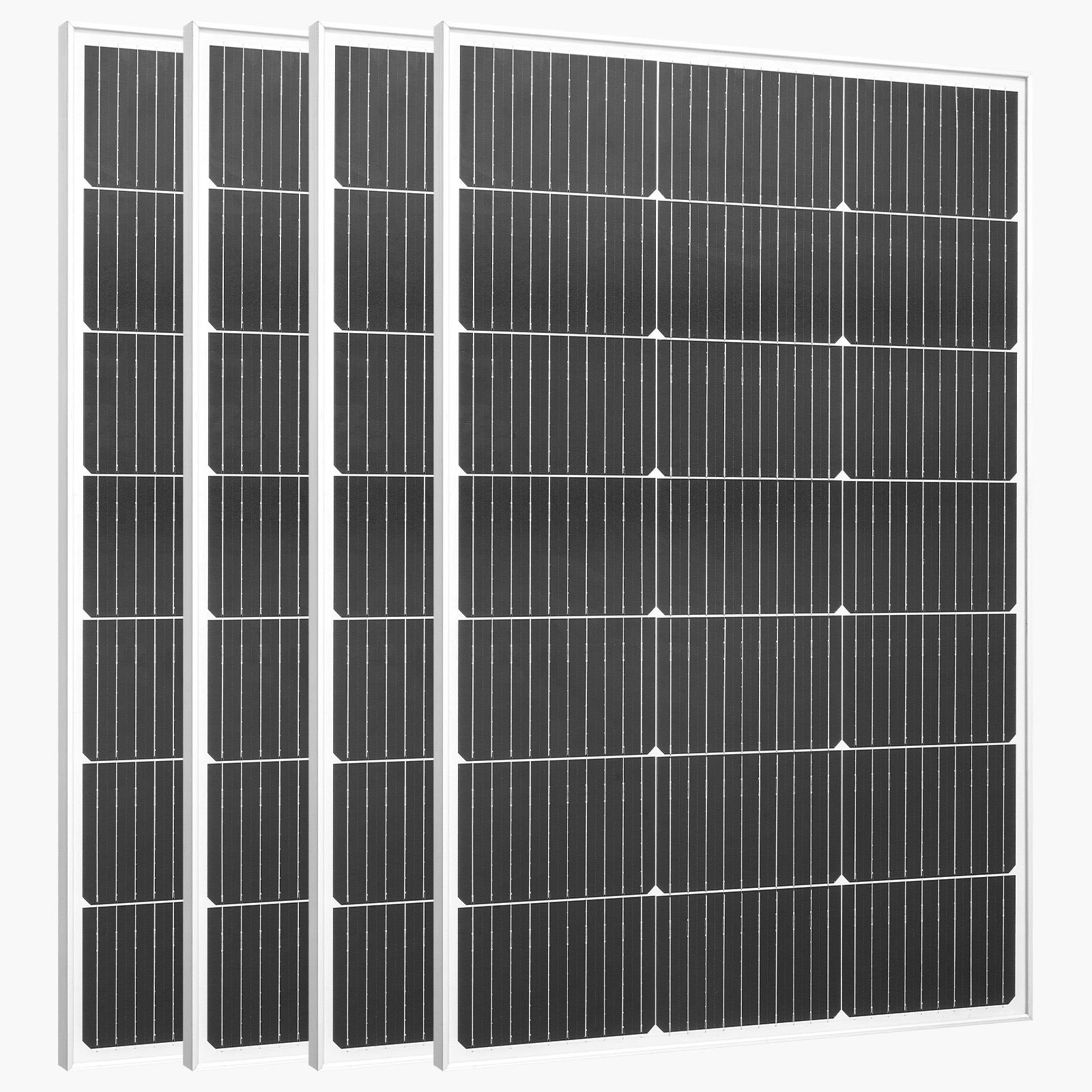 4pcs 100w monocrystalline solar panels, 23% high efficiency mono pv module with stable mc4 output & aluminum frame, ip65 waterproof solar panel for car boat rv flat rooftop off grid applications