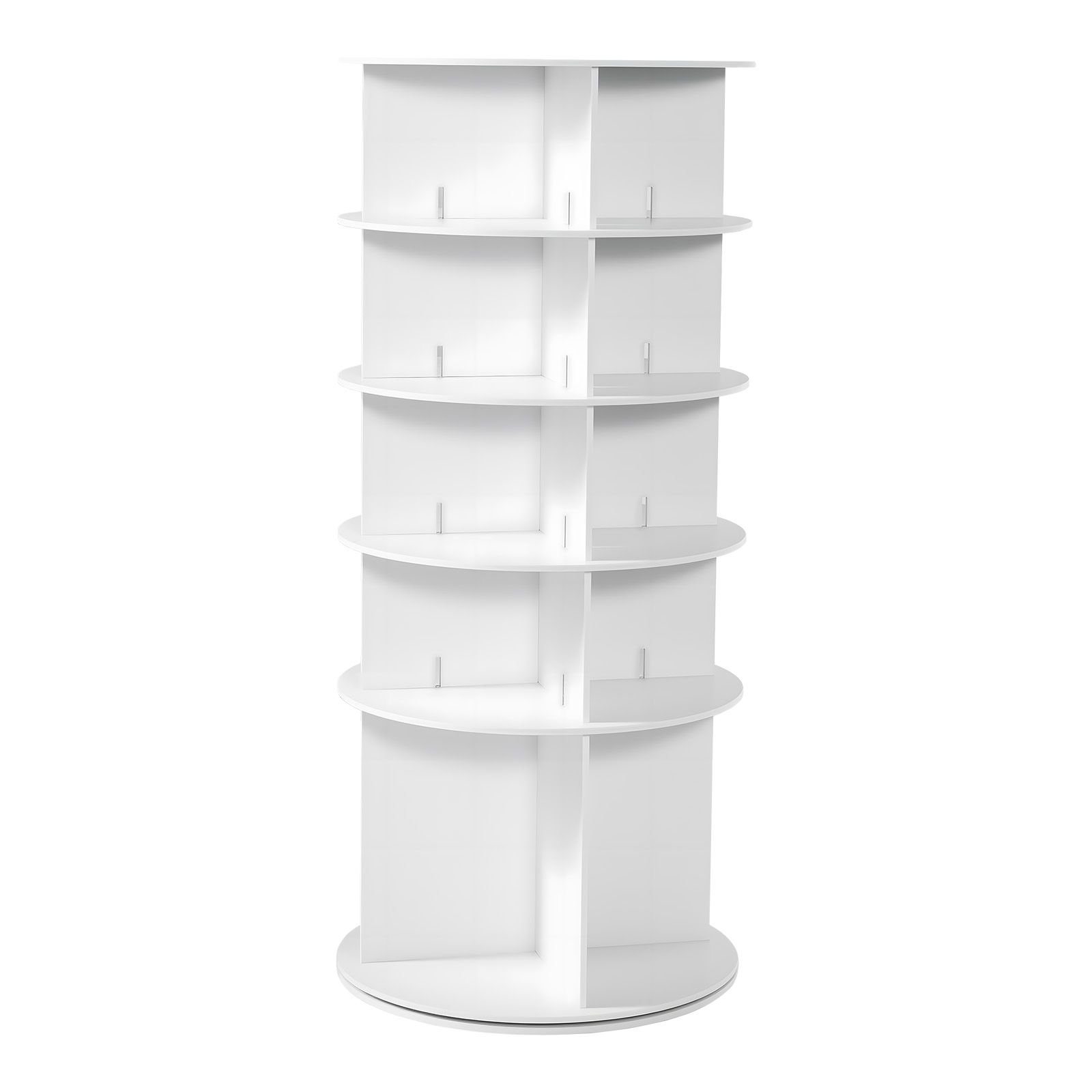 5 tiers rotating shoe rack tower, 360° spinning shoe rack, revolving storage round carousel display, freestanding lazy susan organizer display for bedroom, living room, entryway, closet, white