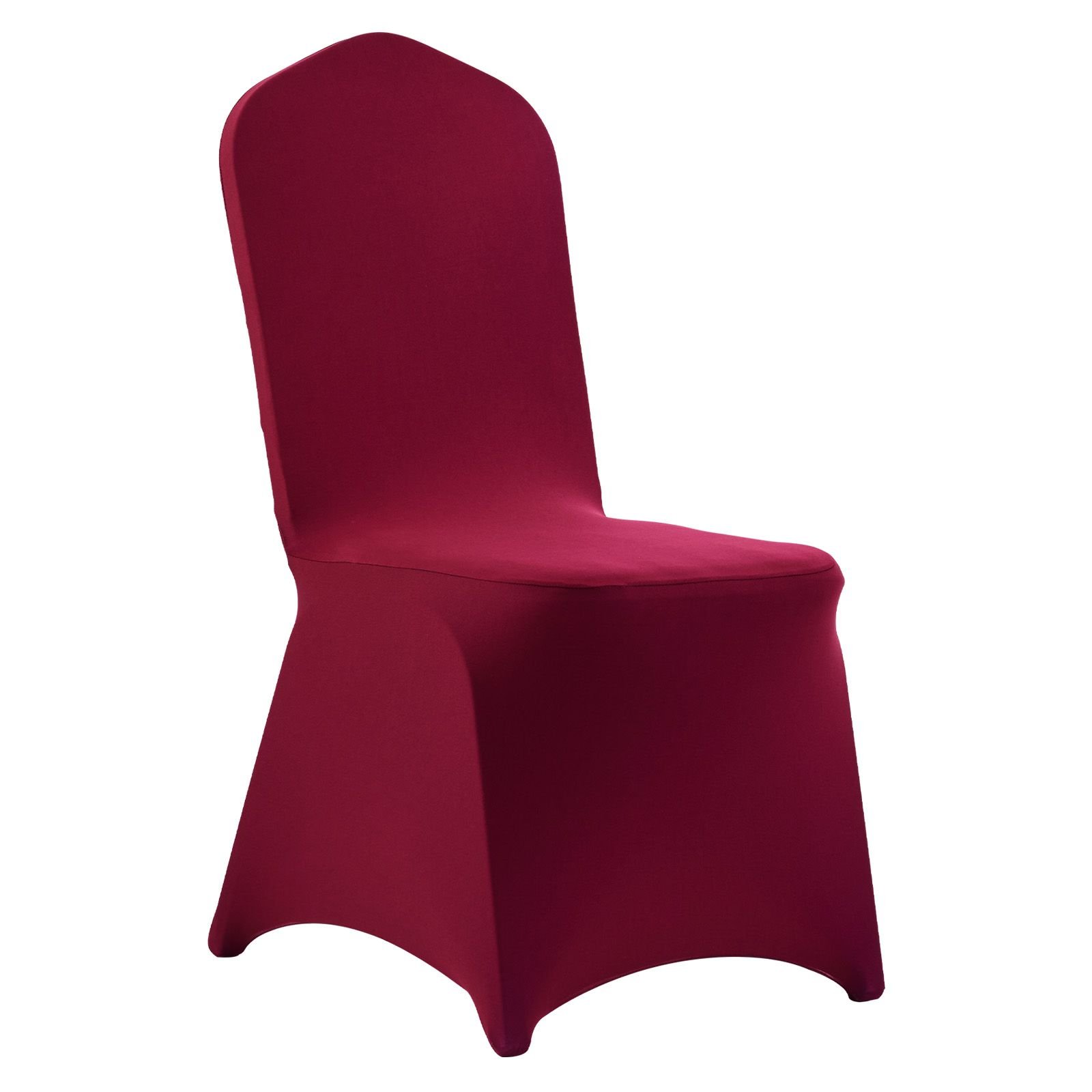 50 pcs burgundy chair covers, polyester spandex chair cover, stretch slipcovers for wedding party dining banquet flat front chair covers, fits chair measures up to 20.08 x 17.72 x 37.4 inch