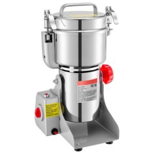 500g Electric Grain Mill Grinder, 2000W 28000RPM High Speed Spice Corn Dry Grinding Machine, Stainless Steel Pulverizer Powder Machine for Dried Grains Coffee Beans Spices Nuts (270° Swing Type)