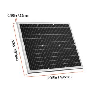 50w 12v solar battery charger maintainer, mono solar panel trickle battery charger with upgraded mppt controller, ip65 waterproof for car boat rv trailer flat rooftop (bracket not included)