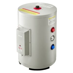 6 Gallon Electric Tank Water Heater, 1600W Point-of-Use Hot Water Heater with LED Display, Knob Control, Top Outlet, 120V Storage Design with T&P Valve for Studio Apartments, RVs, Gray