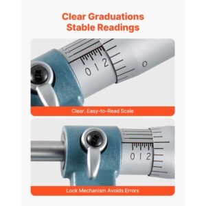 6 pcs micrometer set, 0 1"/1 2"/2 3"/3 4"/4 5"/5 6" machinist outside micrometer, precision 0.0001 accuracy, professional machinist tools with protective case, for metalworking & engineering