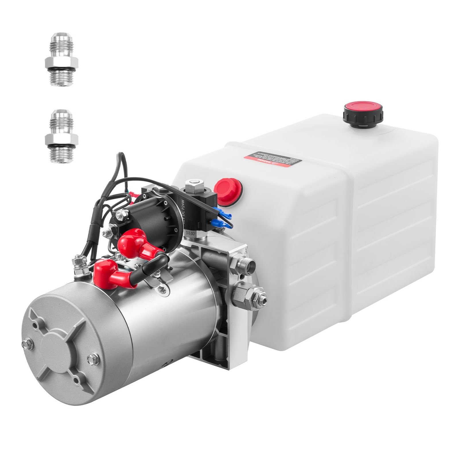 6 quart hydraulic power unit, double acting dump trailer pump, 3200 psi max relief pressure & 0.91 gpm flow rate, dc 12v hydraulic pump with metal reservoir for dump trailer car lifting, white
