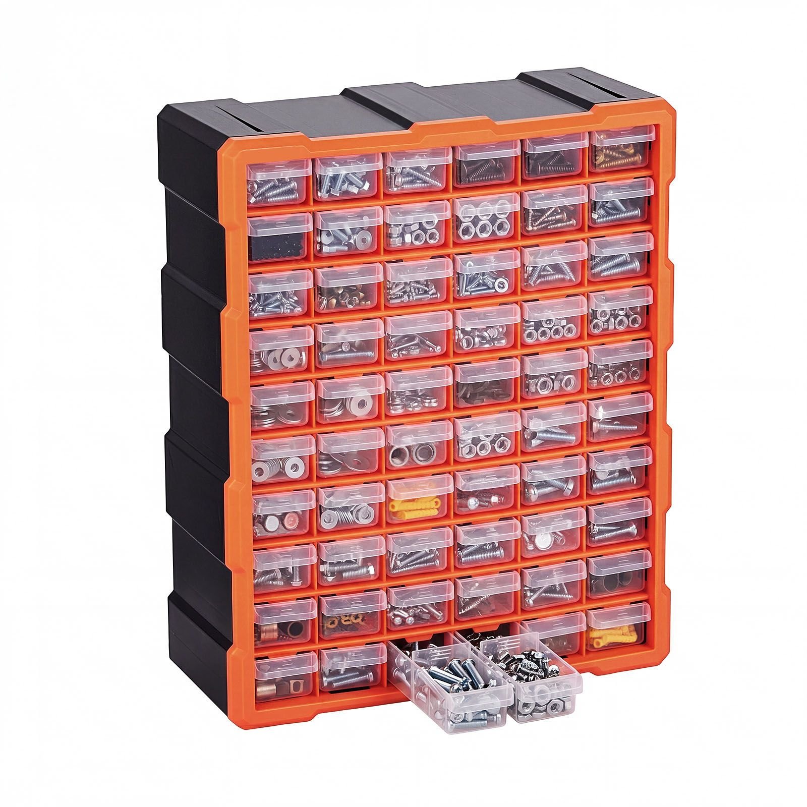 60 drawer storage organizer, plastic, drawer storage cabinet for garage organization, stackable small parts organizer, wall mounted toolbox, for hardware, beads, screws, crafts, building bricks