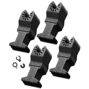 60PCS Oscillating Saw Blades Japanese Teeth, Universal Quick Release Oscillating Multi Tool Blades, Multitool Tool Blades for Wood Plastic PVC, Compatible with Dewalt Milwaukee Bosch Craftsman