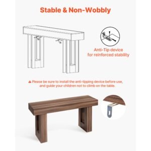 63 in console table, farmhouse desk behind the couch, wooden rectangle entrance desk, narrow long sofa table accent stand for hallway, bedroom, living room, foyer, easy assembly, brown