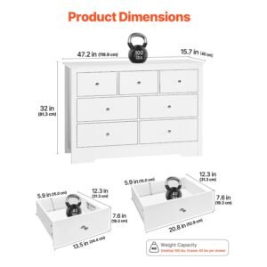 7 drawer dresser, wooden chest of drawers with sliding with anti tip device, modern minimalist dresser chest, closet storage organizer for living room, hallway, bedroom, entryway, light wood