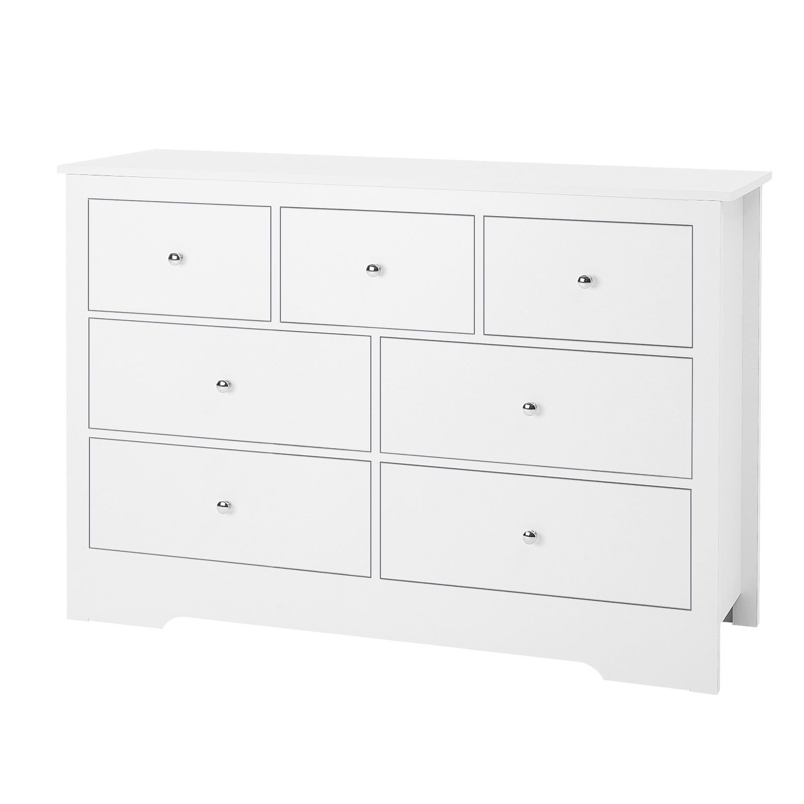 7 drawer dresser, wooden chest of drawers with sliding with anti tip device, modern minimalist dresser chest, closet storage organizer for living room, hallway, bedroom, entryway, light wood