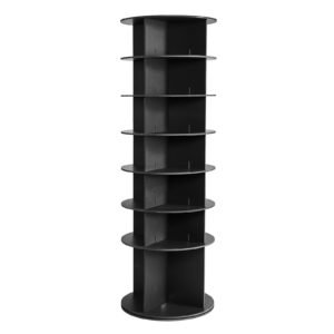 7 Tiers Rotating Shoe Rack Tower, 360° Spinning Shoe Rack, Revolving Storage Round Carousel Display, Freestanding Lazy Susan Organizer Display for Bedroom, Living Room, Entryway, Closet, Black